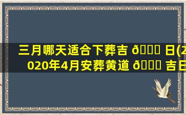三月哪天适合下葬吉 🕊 日(2020年4月安葬黄道 🍁 吉日)